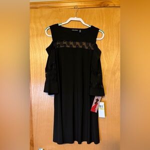 Nina Leonard Black Long Sleeve Dress